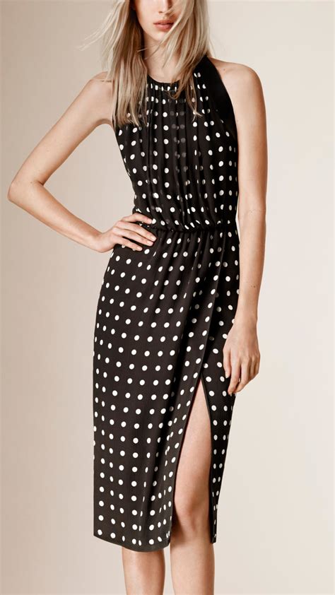 burberry polka dot wrap dress|Designer Dresses For Women .